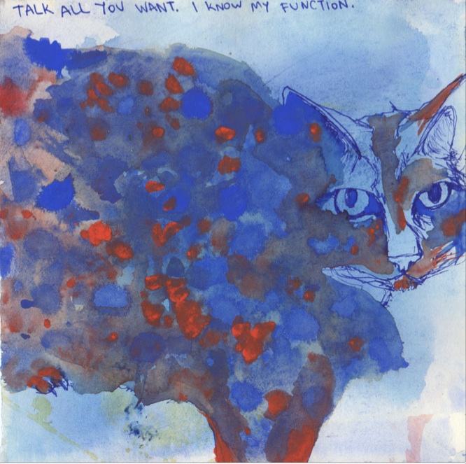 Blue Cat Magnet by Gabriela Vainsencher