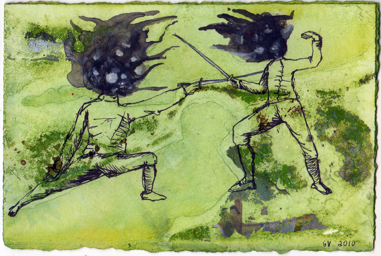 Galaxy Fencers Magnet by Gabriela Vainsencher