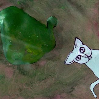 Green Cat Magnet by Gabriela Vainsencher