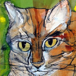 Orange Cat Magnet by Gabriela Vainsencher