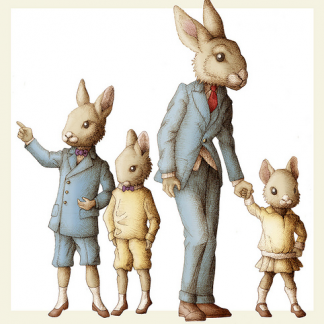 Rabbit Dad and Boys by Allison Guy