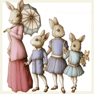 Rabbit Mom and Girls by Allison Guy
